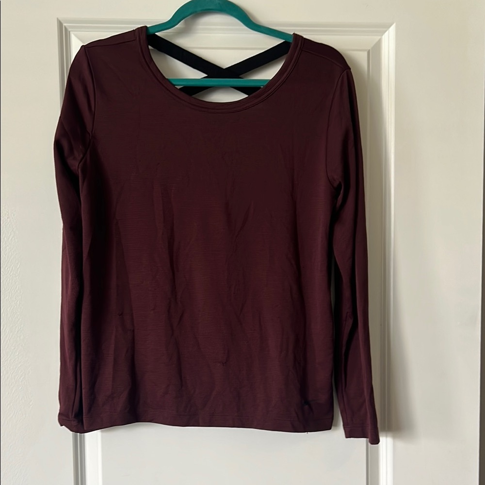 Nike Dri-Fit Women's Burgundy Long Sleeve Top